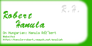 robert hanula business card